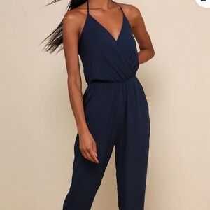 Lulu Navy Halter Jumpsuit